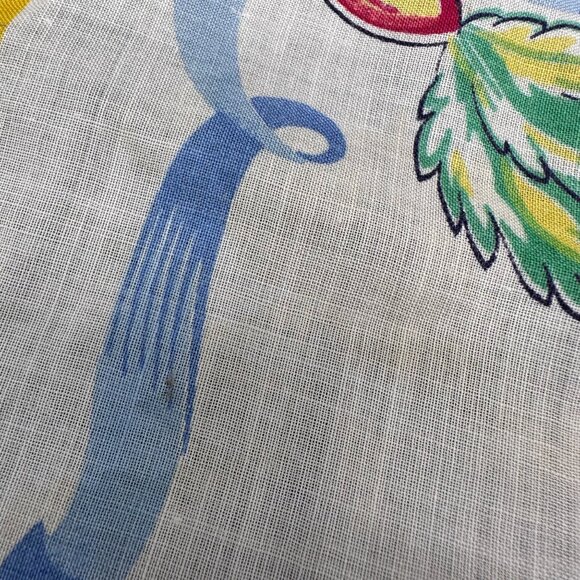 Vintage Childs Handkerchief Easter Bunny Veggies Mid Century Kitschy Hankie - Picture 6 of 8